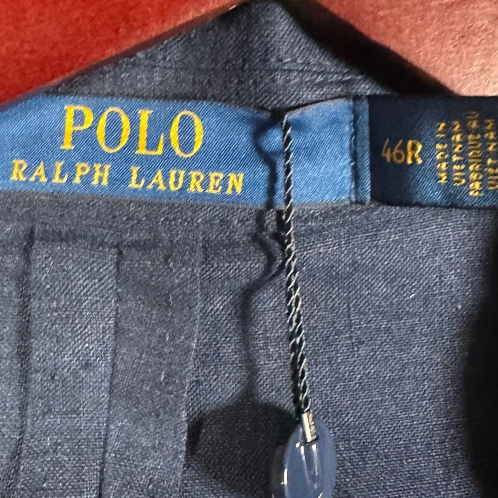 Polo Ralph Lauren Blazer Mens 46R Navy Soft Linen Modern Fit $448